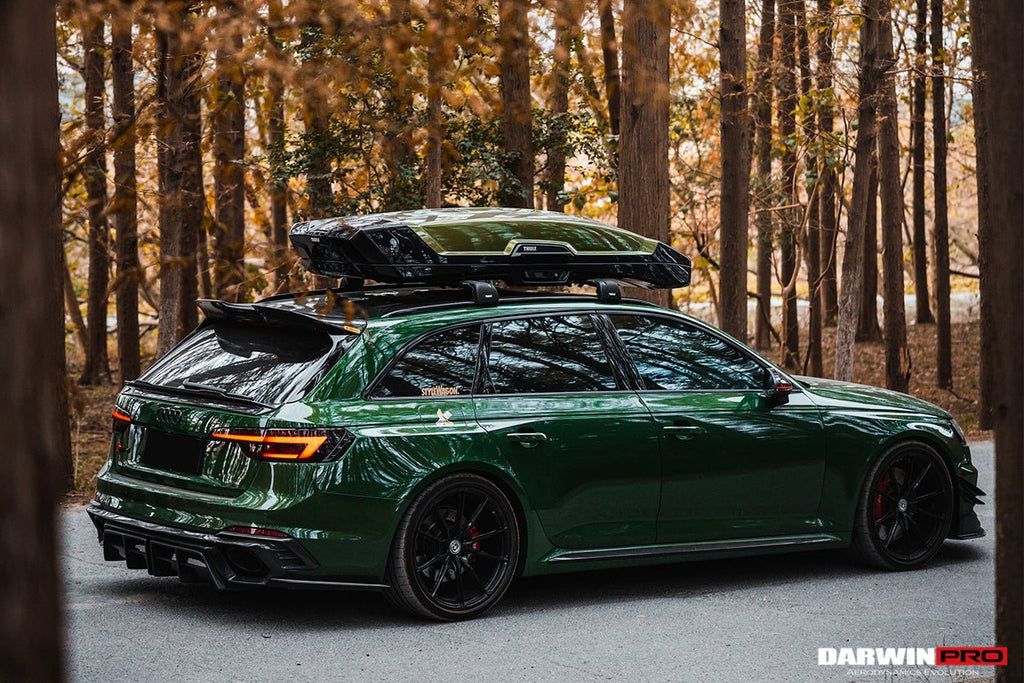 DARWINPRO - AUDI RS4 B9 B9.5 2017 -2024 CARBON FIBRE BKSS LED REAR DIFFUSER AND REAR SIDE SKIRTS