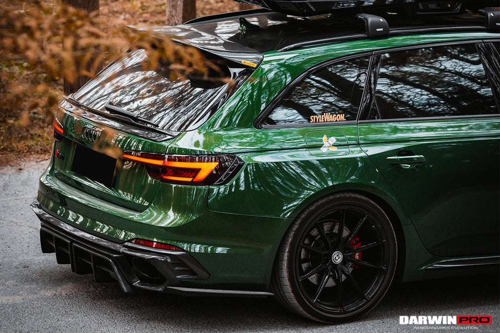 DARWINPRO - AUDI RS4 B9 B9.5 2017 -2024 CARBON FIBRE BKSS LED REAR DIFFUSER AND REAR SIDE SKIRTS