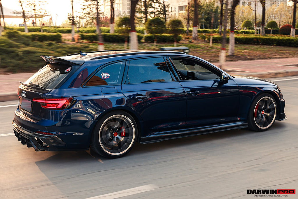 DARWINPRO - AUDI RS4 B9 B9.5 2017 -2024 CARBON FIBRE BKSS LED REAR DIFFUSER AND REAR SIDE SKIRTS