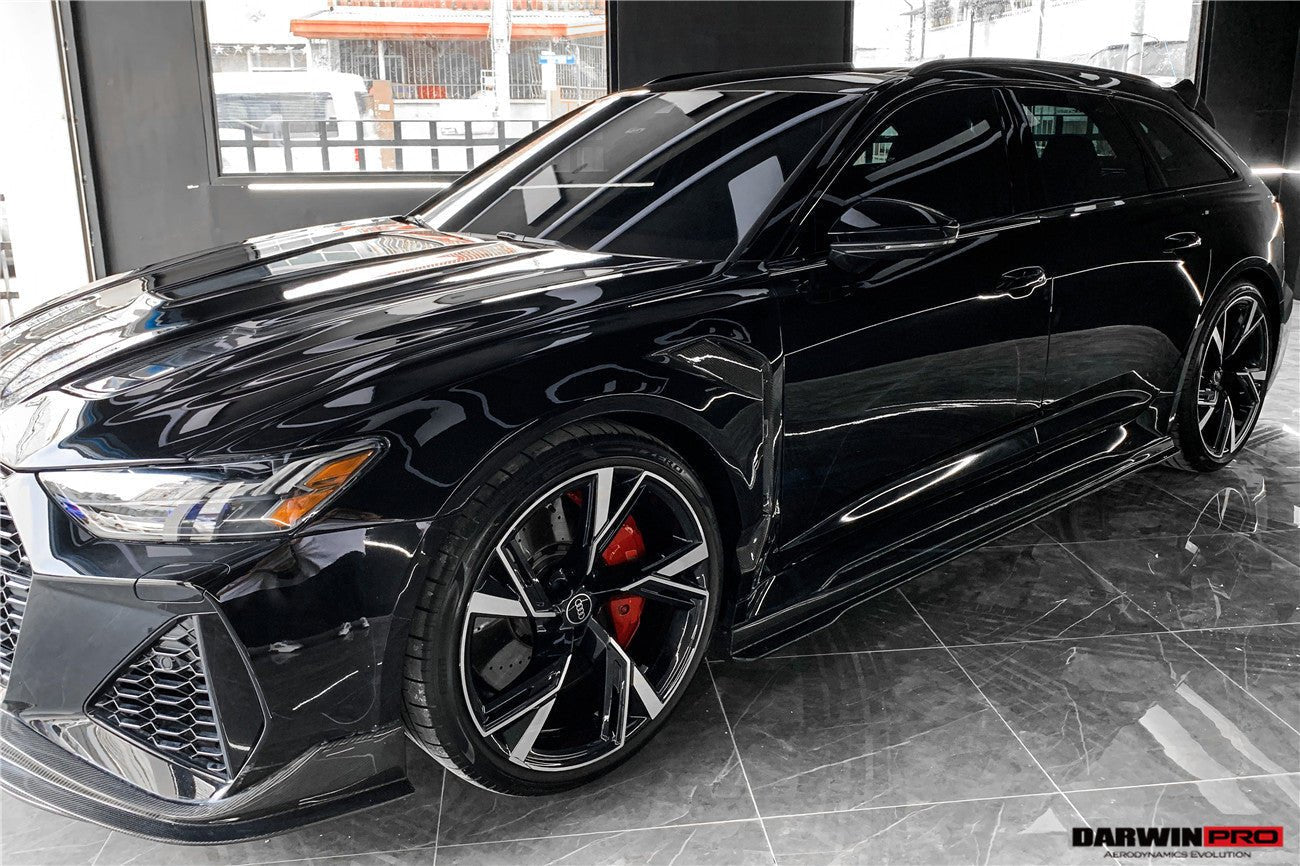 DARWINPRO - AUDI RS6 AVANT C8 2019-2022 CARBON FIBRE BKSS STYLE SIDE SKIRTS