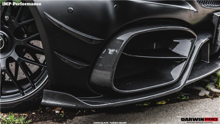 DARWINPRO - MERCEDES BENZ W205 C63 C63S 2015-2021 AMG COUPE IMP PERFORMANCE PARTIAL CARBON FIBER FRONT BUMPER WITH GRILL & CANARDS
