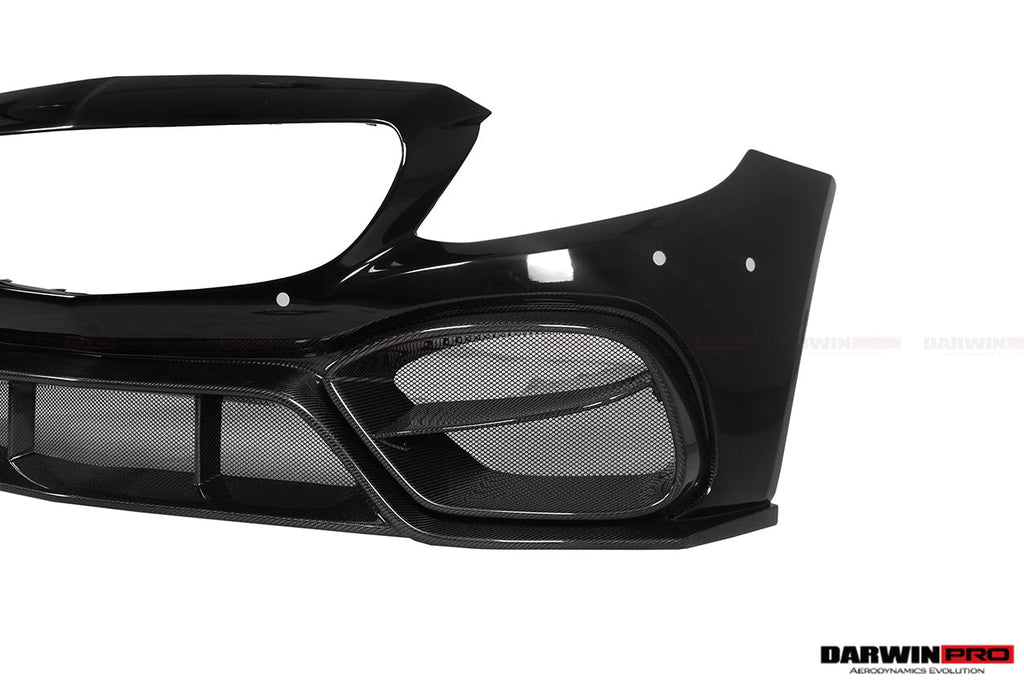 DARWINPRO - MERCEDES BENZ W205 C63 C63S 2015-2021 AMG COUPE IMP PERFORMANCE PARTIAL CARBON FIBER FRONT BUMPER WITH GRILL & CANARDS