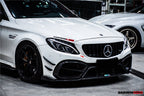 DARWINPRO - MERCEDES BENZ W205 C63 C63S 2015-2021 AMG COUPE IMP PERFORMANCE PARTIAL CARBON FIBER FRONT BUMPER WITH GRILL & CANARDS