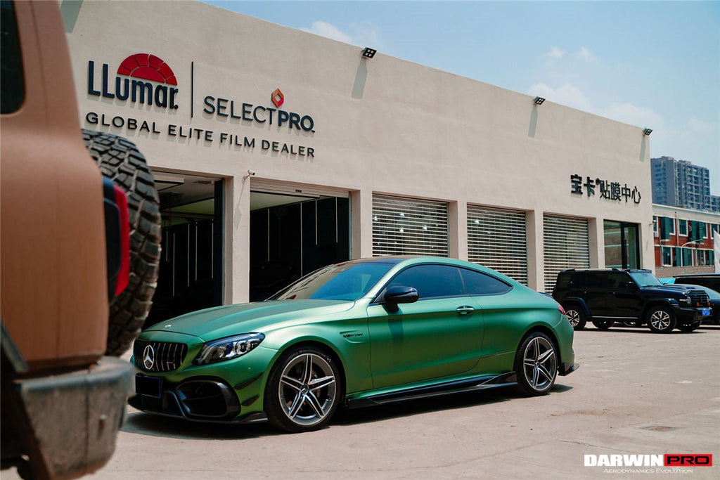 DARWINPRO - MERCEDES BENZ W205 C63 & C6S AMG COUPE 2015 -2021 PARTIAL CARBON FIBER FRONT BUMPER WITH CANARDS