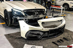 DARWINPRO - MERCEDES BENZ W205 C63 & C6S AMG COUPE 2015 -2021 PARTIAL CARBON FIBER FRONT BUMPER WITH CANARDS