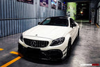DARWINPRO - MERCEDES BENZ W205 C63 & C6S AMG COUPE 2015 -2021 PARTIAL CARBON FIBER FRONT BUMPER WITH CANARDS