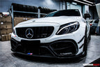 DARWINPRO - MERCEDES BENZ W205 C63 & C6S AMG COUPE 2015 -2021 PARTIAL CARBON FIBER FRONT BUMPER WITH CANARDS