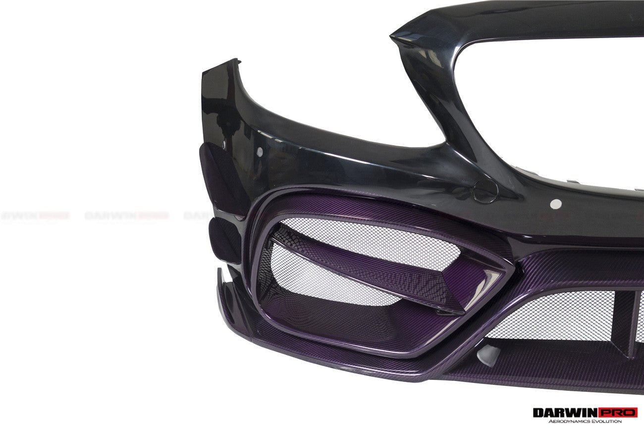 DARWINPRO - MERCEDES BENZ W205 C63 & C6S AMG COUPE 2015 -2021 PARTIAL CARBON FIBER FRONT BUMPER WITH CANARDS