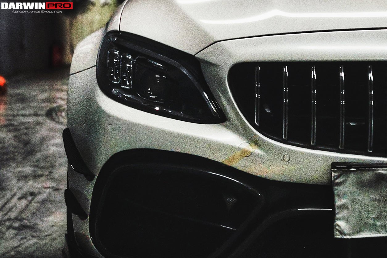 DARWINPRO - MERCEDES BENZ W205 C63 & C6S AMG COUPE 2015 -2021 PARTIAL CARBON FIBER FRONT BUMPER WITH CANARDS