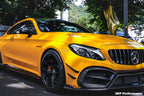 DARWINPRO - MERCEDES BENZ W205 C63 & C6S AMG COUPE 2015 -2021 PARTIAL CARBON FIBER FRONT BUMPER WITH CANARDS