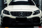 DARWINPRO - MERCEDES BENZ W205 C63 & C6S AMG COUPE 2015 -2021 PARTIAL CARBON FIBER FRONT BUMPER WITH CANARDS