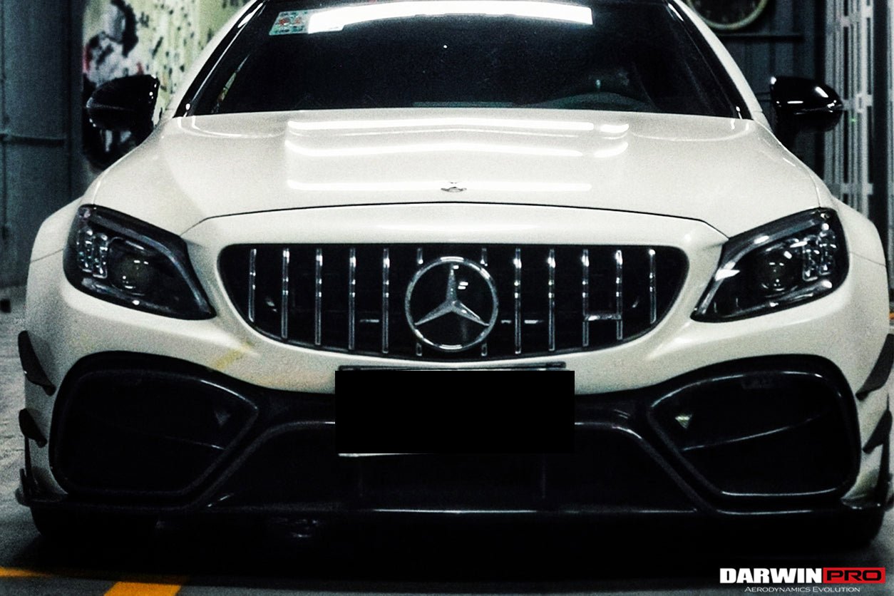 DARWINPRO - MERCEDES BENZ W205 C63 & C6S AMG COUPE 2015 -2021 PARTIAL CARBON FIBER FRONT BUMPER WITH CANARDS