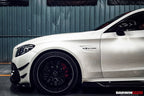 DARWINPRO - MERCEDES BENZ W205 C63 & C6S AMG COUPE 2015 -2021 PARTIAL CARBON FIBER FRONT BUMPER WITH CANARDS