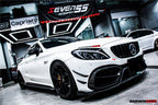 DARWINPRO - MERCEDES BENZ W205 C63 & C6S AMG COUPE 2015 -2021 PARTIAL CARBON FIBER FRONT BUMPER WITH CANARDS