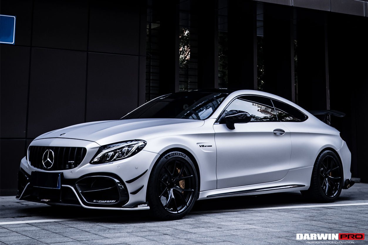DARWINPRO - MERCEDES BENZ W205 C63 & C6S AMG COUPE 2015 -2021 PARTIAL CARBON FIBER FRONT BUMPER WITH CANARDS