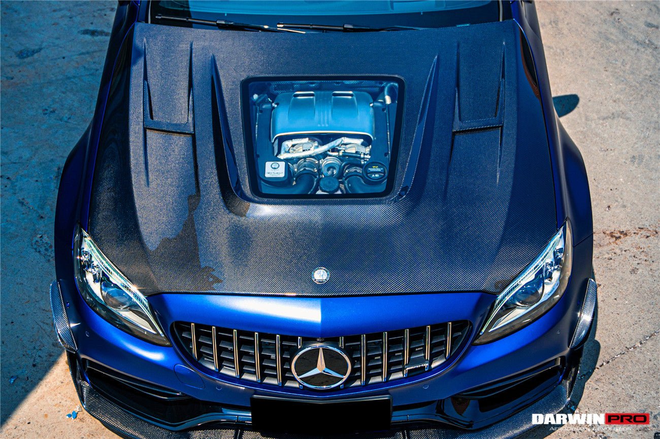 DARWINPRO - MERCEDES BENZ W205 C63 & C6S AMG COUPE 2015 -2021 PARTIAL CARBON FIBER HOOD BONNET