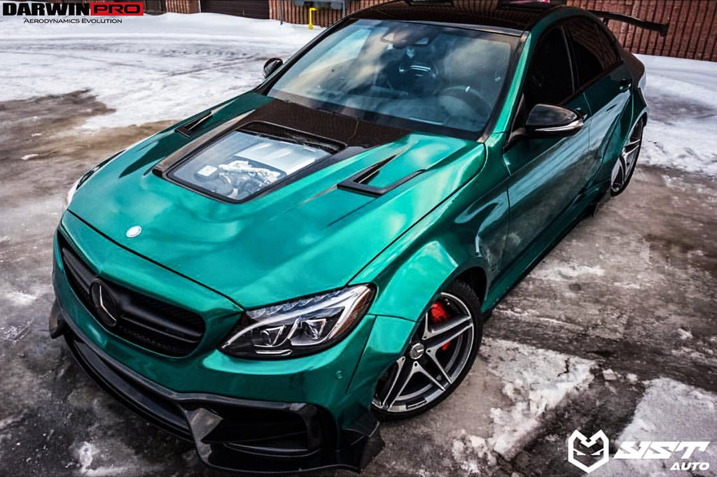 DARWINPRO - MERCEDES BENZ W205 C63 & C6S AMG COUPE 2015 -2021 PARTIAL CARBON FIBER HOOD BONNET