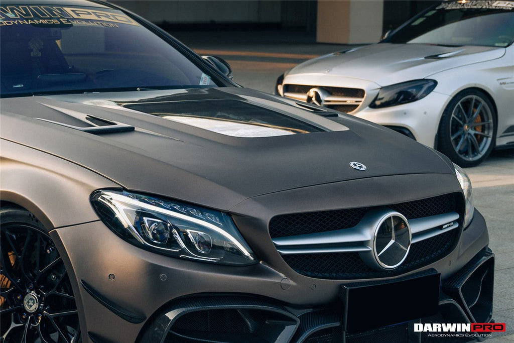 DARWINPRO - MERCEDES BENZ W205 C63 & C6S AMG COUPE 2015 -2021 PARTIAL CARBON FIBER HOOD BONNET