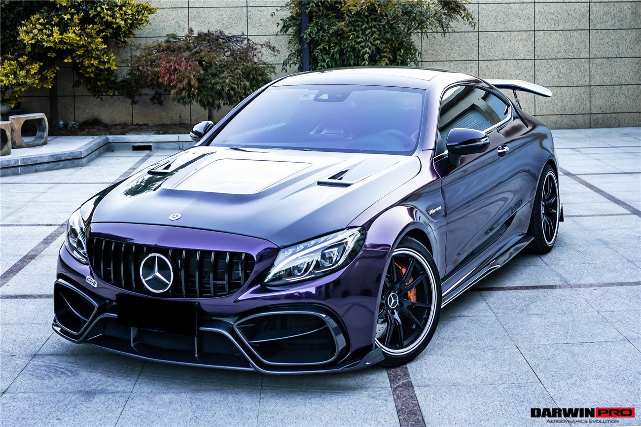 DARWINPRO - MERCEDES BENZ W205 C63 & C6S AMG COUPE 2015 -2021 PARTIAL CARBON FIBER HOOD BONNET