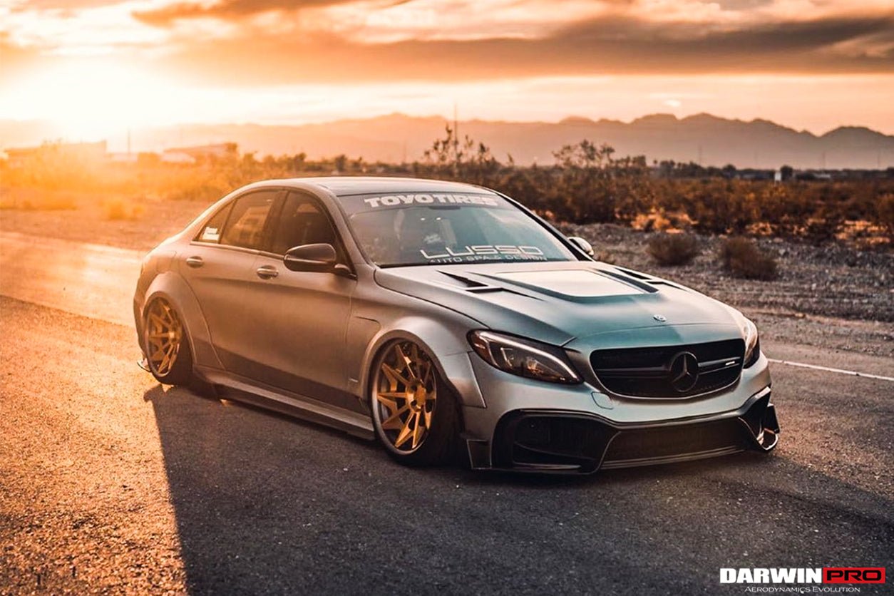 DARWINPRO - MERCEDES BENZ W205 C63 & C6S AMG COUPE 2015 -2021 PARTIAL CARBON FIBER HOOD BONNET