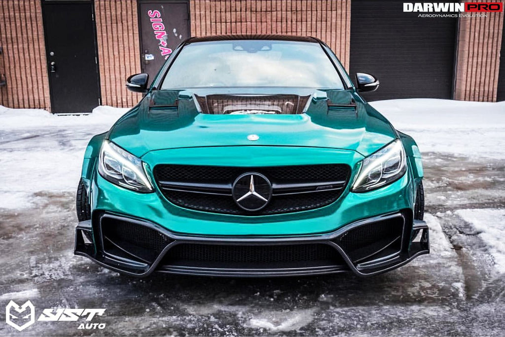 DARWINPRO - MERCEDES BENZ W205 C63 & C6S AMG COUPE 2015 -2021 PARTIAL CARBON FIBER HOOD BONNET