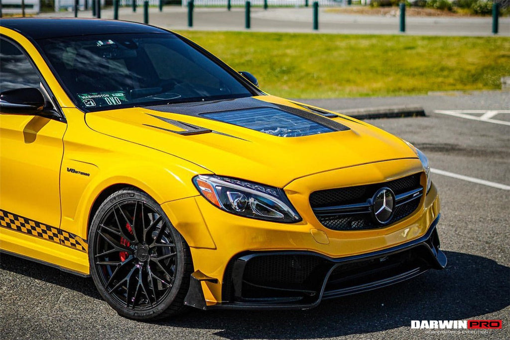 DARWINPRO - MERCEDES BENZ W205 C63 & C6S AMG COUPE 2015 -2021 PARTIAL CARBON FIBER HOOD BONNET