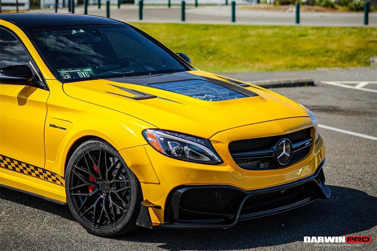 DARWINPRO - MERCEDES BENZ W205 C63 & C6S AMG COUPE 2015 -2021 PARTIAL CARBON FIBER HOOD BONNET
