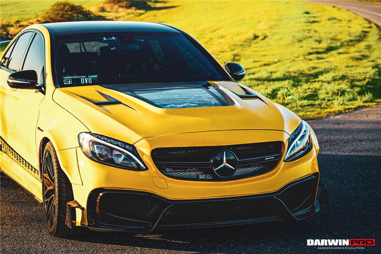 DARWINPRO - MERCEDES BENZ W205 C63 & C6S AMG COUPE 2015 -2021 PARTIAL CARBON FIBER HOOD BONNET