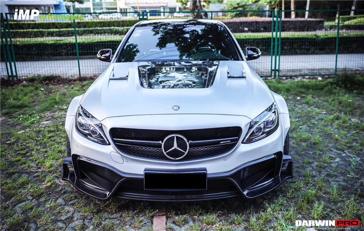 DARWINPRO - MERCEDES BENZ W205 C63 & C6S AMG COUPE 2015 -2021 PARTIAL CARBON FIBER HOOD BONNET