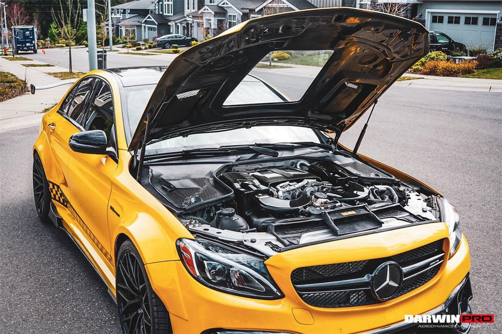 DARWINPRO - MERCEDES BENZ W205 C63 & C6S AMG COUPE 2015 -2021 PARTIAL CARBON FIBER HOOD BONNET