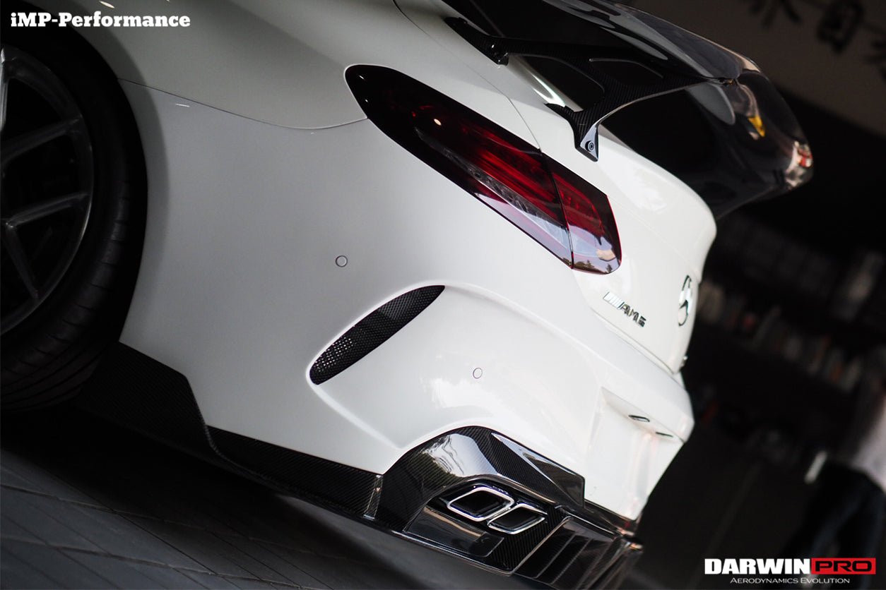 DARWINPRO - MERCEDES BENZ W205 C63 & C6S AMG COUPE 2015 -2021 PARTIAL CARBON FIBER REAR BUMPER AND LED DIFFUSER