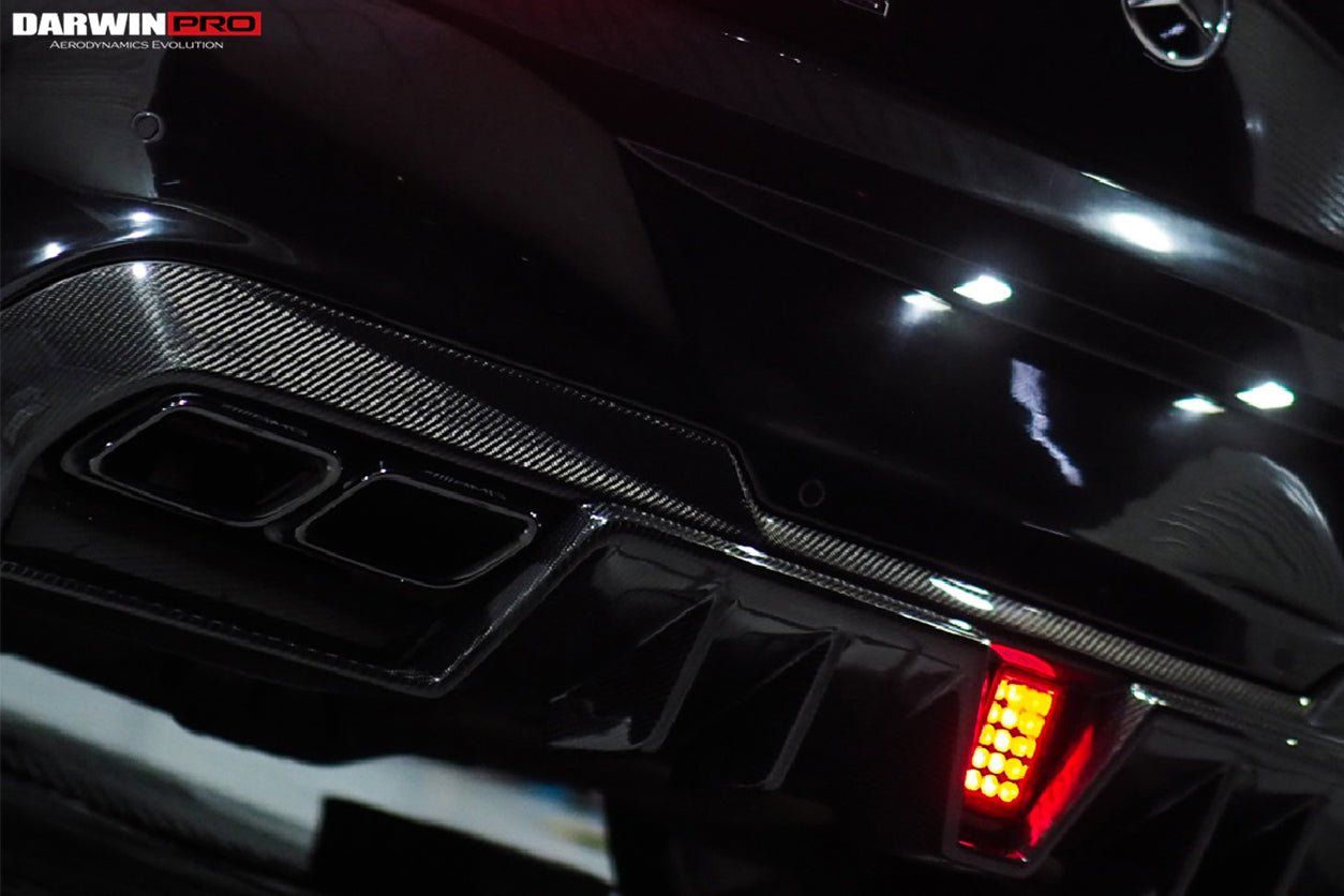 DARWINPRO - MERCEDES BENZ W205 C63 & C6S AMG COUPE 2015 -2021 PARTIAL CARBON FIBER REAR BUMPER AND LED DIFFUSER