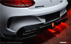 DARWINPRO - MERCEDES BENZ W205 C63 & C6S AMG COUPE 2015 -2021 PARTIAL CARBON FIBER REAR BUMPER AND LED DIFFUSER
