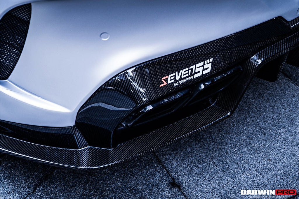DARWINPRO - MERCEDES BENZ W205 C63 & C6S AMG COUPE 2015 -2021 PARTIAL CARBON FIBER REAR BUMPER AND LED DIFFUSER