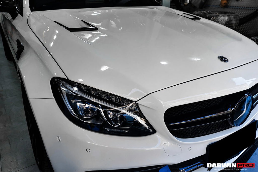 DARWINPRO - MERCEDES BENZ W205 C63 & S AMG COUPE 2015 -2021 CARBON FIBER BKSS STYLE HOOD BONNET