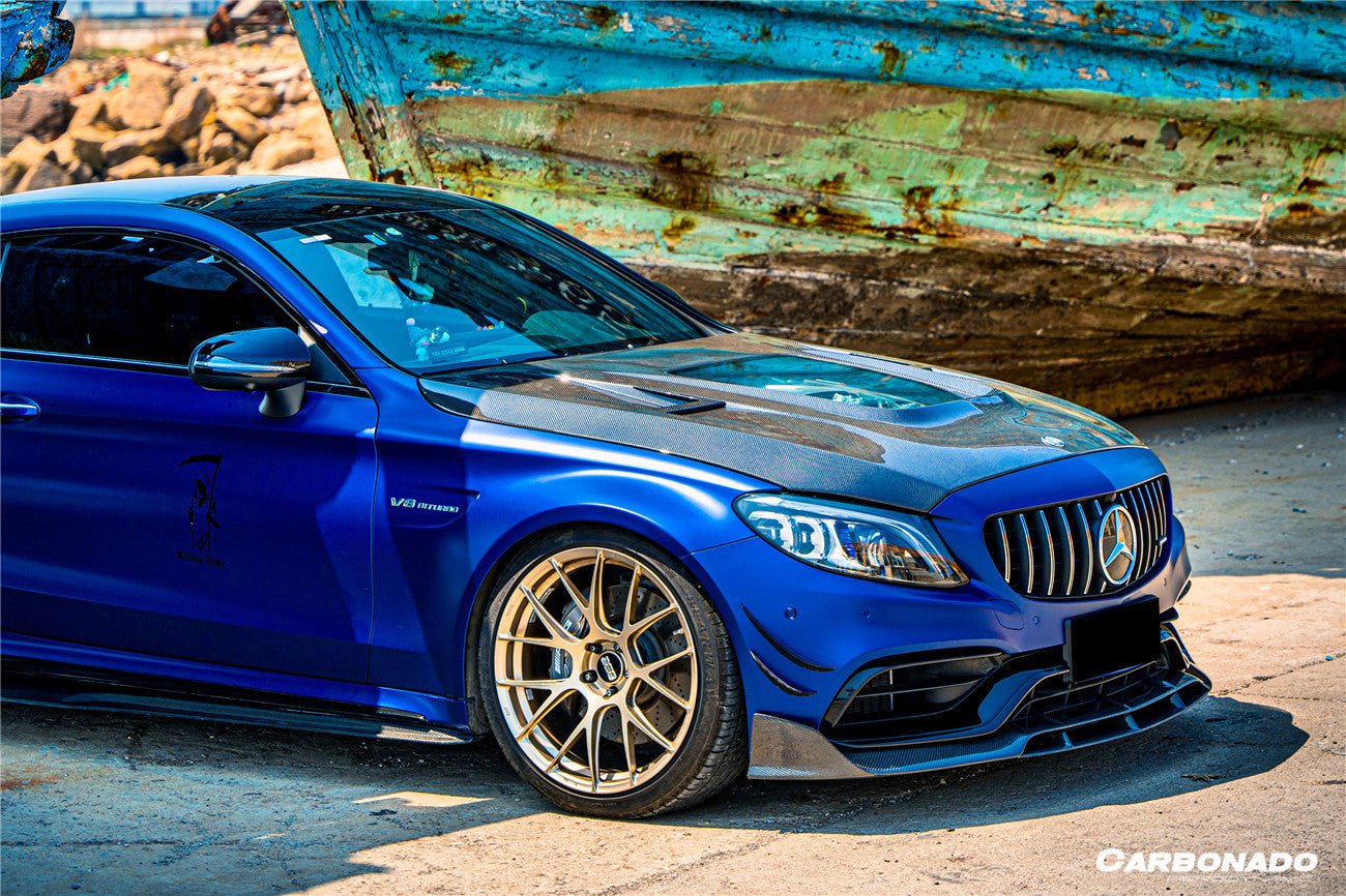 DARWINPRO - MERCEDES BENZ W205 C63 & S AMG COUPE 2015 -2021 CARBON FIBER FRONT LIP BR STYLE