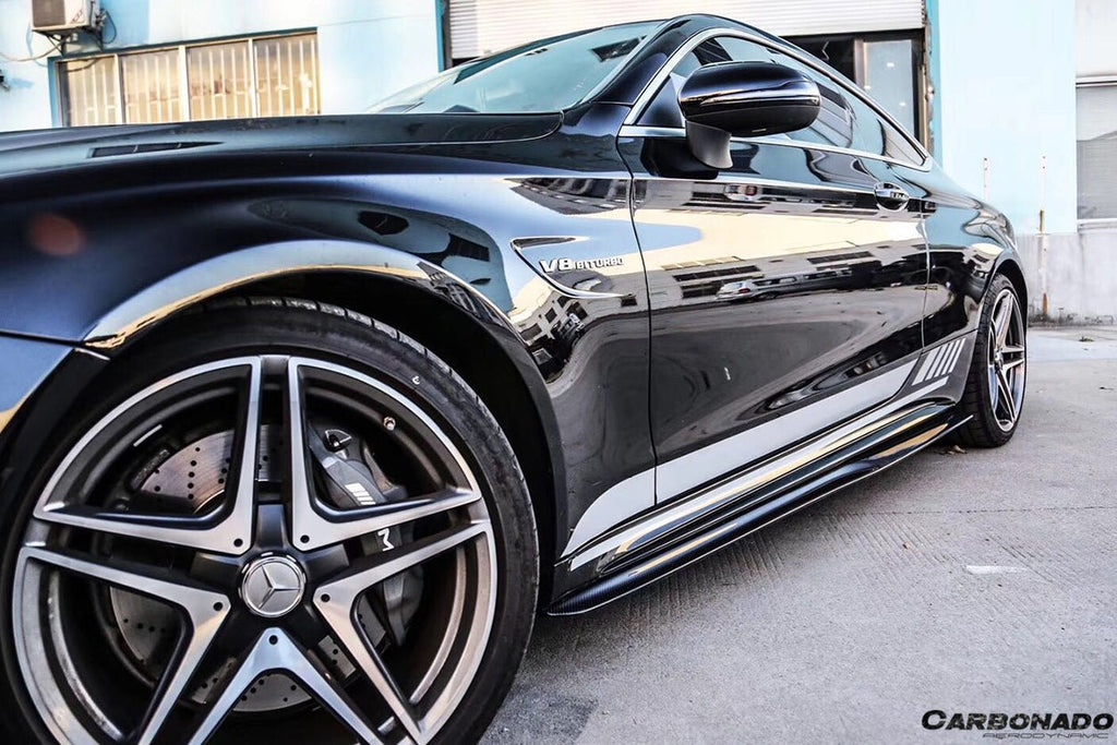 DARWINPRO - MERCEDES BENZ W205 C63 & S AMG COUPE 2015 -2021 CARBON FIBER SIDE SKIRTS PS STYLE