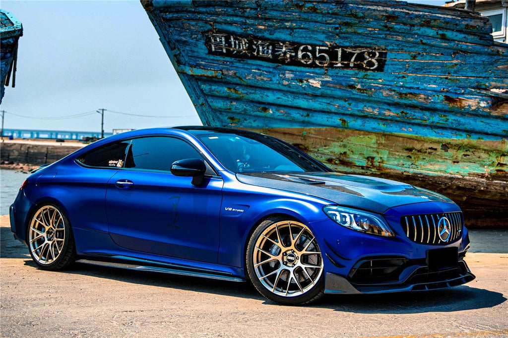 DARWINPRO - MERCEDES BENZ W205 C63 & S AMG COUPE 2015 -2021 CARBON FIBER SIDE SKIRTS PS STYLE