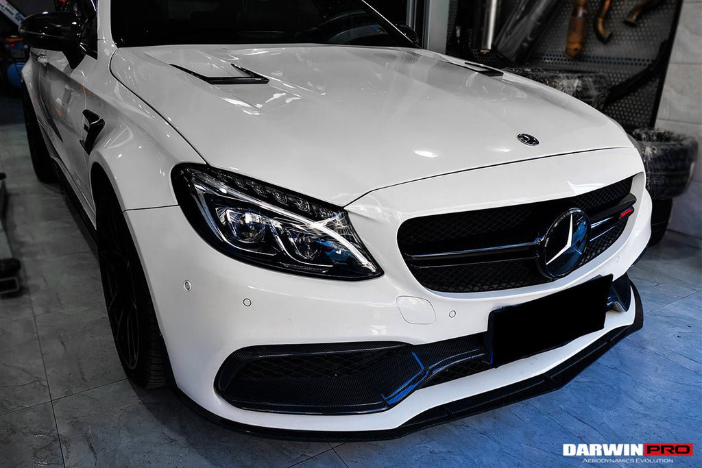 DARWINPRO - MERCEDES BENZ W205 C63&S AMG 2015 -2021 CARBON FIBER FRONT BUMPER TRIM SET (4PCS)