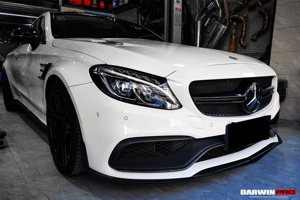 DARWINPRO - MERCEDES BENZ W205 C63&S AMG 2015 -2021 CARBON FIBER FRONT BUMPER TRIM SET (4PCS)