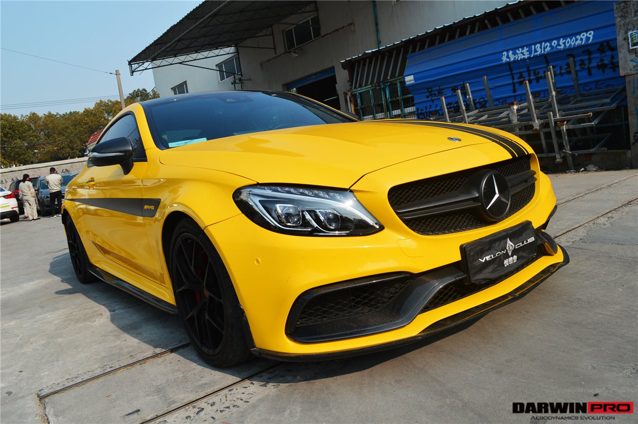 DARWINPRO  MERCEDES BENZ W205 C63/S COUPE 2015-2021 BKSS STYLE CARBON FIBER FRONT LIP