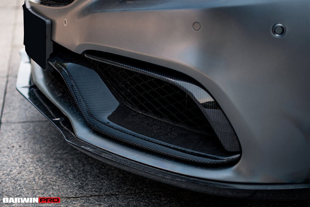 DARWINPRO  MERCEDES BENZ W205 C63/S COUPE 2015-2021 BKSS STYLE CARBON FIBER FRONT LIP