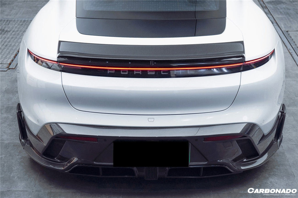 DARWINPRO - PORSCHE TAYCAN 4 / 4S / GTS / TURBO DRY CARBON FIBRE CABO STYLE LED REAR DIFFUSER