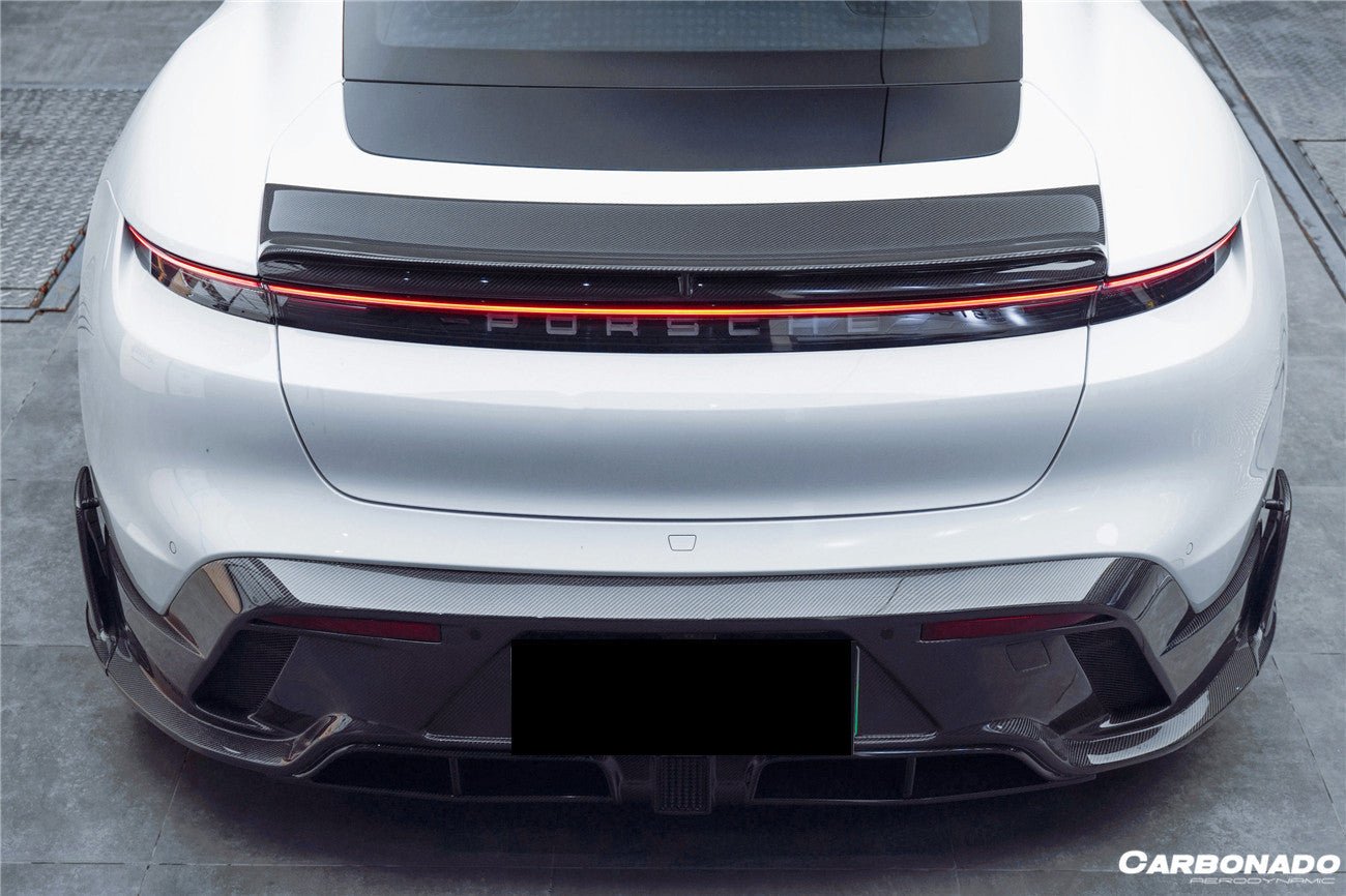 DARWINPRO - PORSCHE TAYCAN 4 / 4S / GTS / TURBO DRY CARBON FIBRE CABO STYLE LED REAR DIFFUSER
