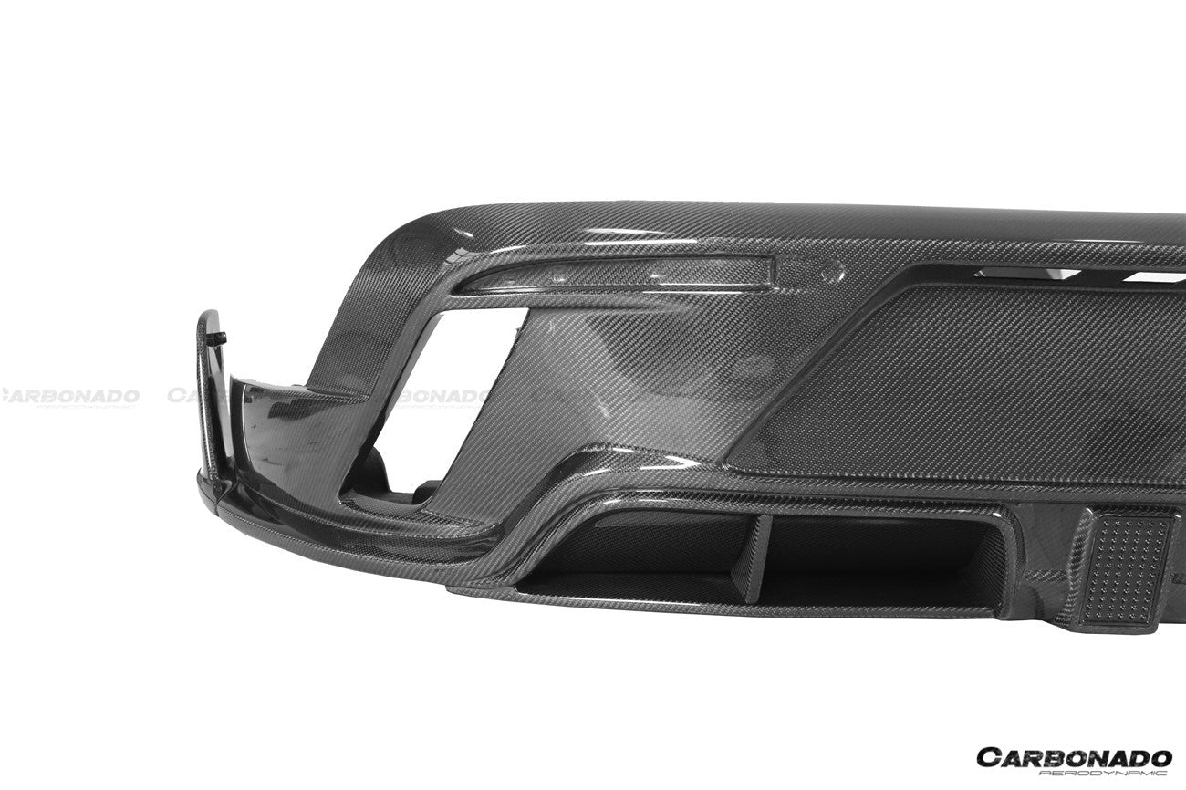 DARWINPRO - PORSCHE TAYCAN 4 / 4S / GTS / TURBO DRY CARBON FIBRE CABO STYLE LED REAR DIFFUSER