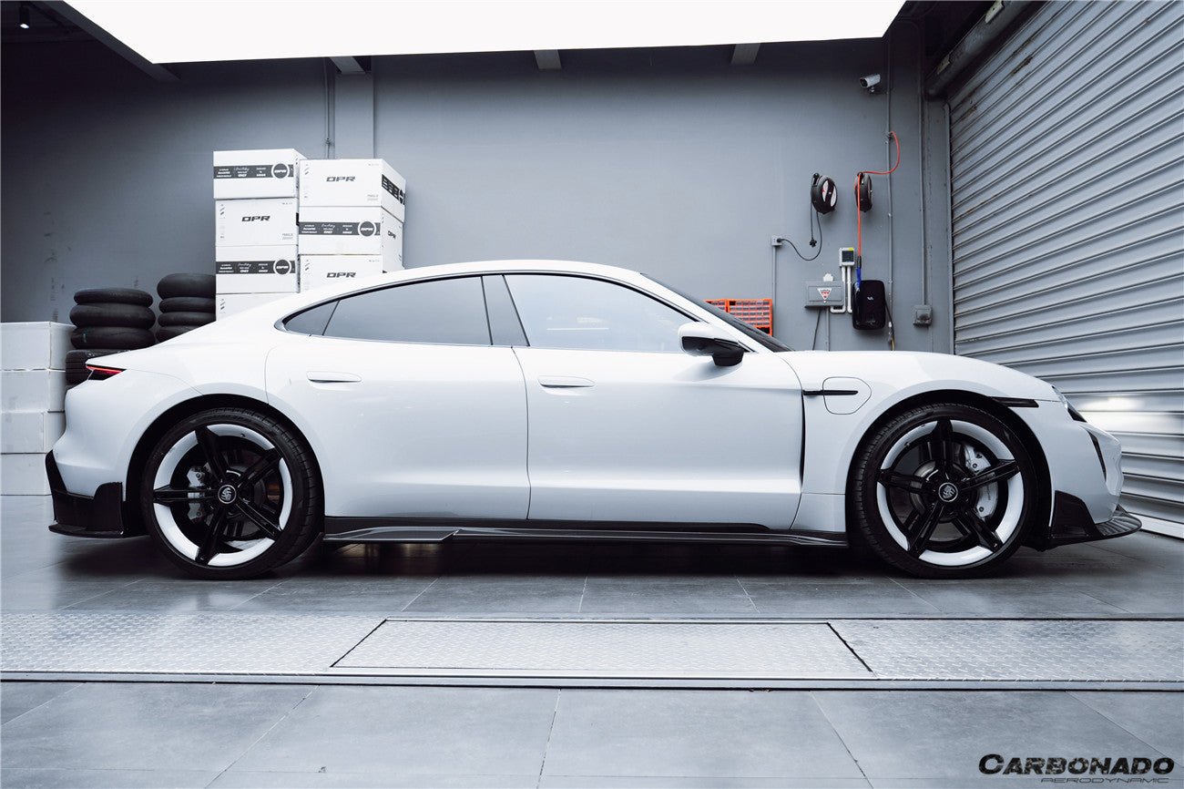 DARWINPRO - PORSCHE TAYCAN 4 / 4S / GTS / TURBO DRY CARBON FIBRE CABO STYLE SIDE SKIRTS