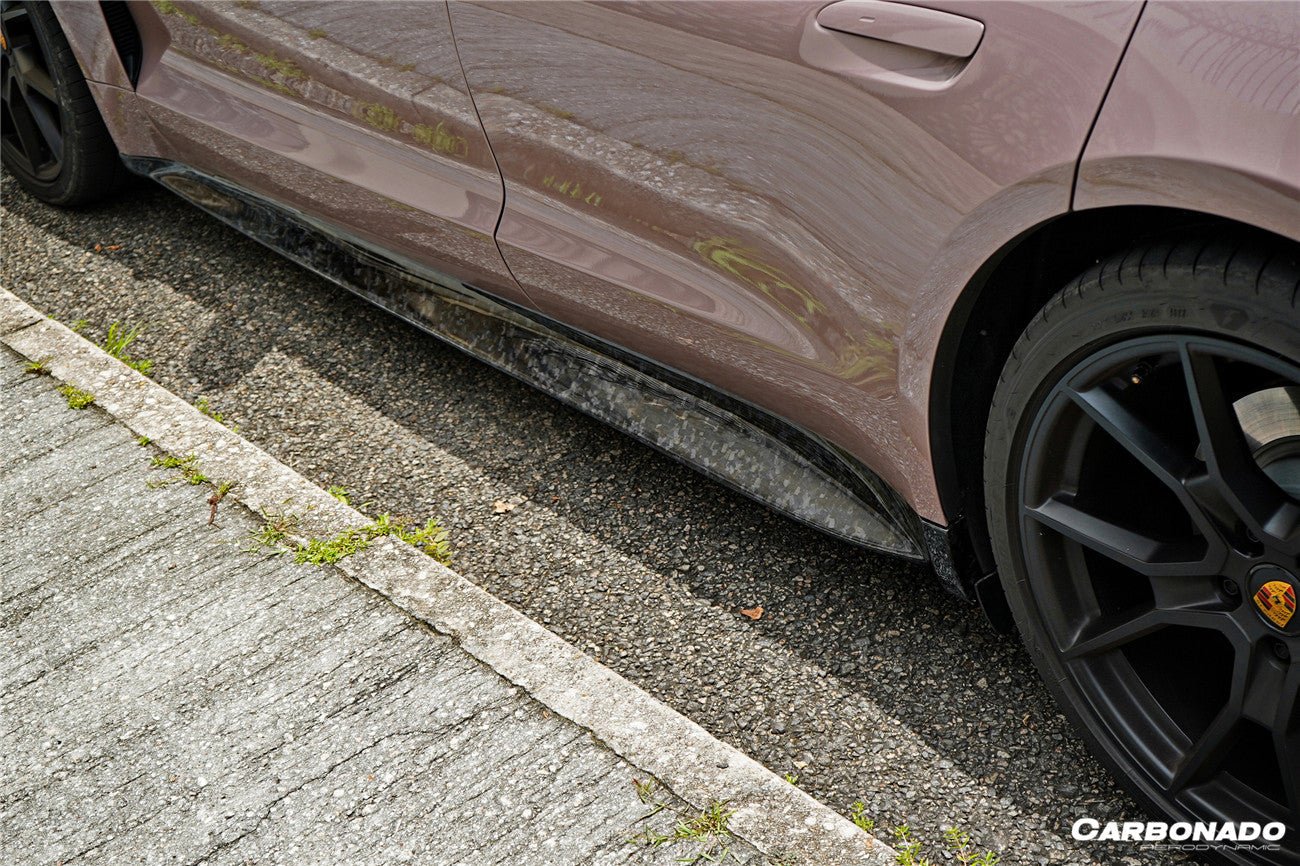 DARWINPRO - PORSCHE TAYCAN 4 / 4S / GTS / TURBO DRY CARBON FIBRE OD STYLE SIDE SKIRTS