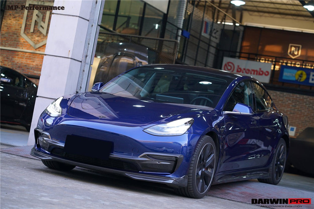 DARWINPRO - TESLA MODEL 3 IMP PERFORMANCE CARBON FIBER MID FRONT LIP