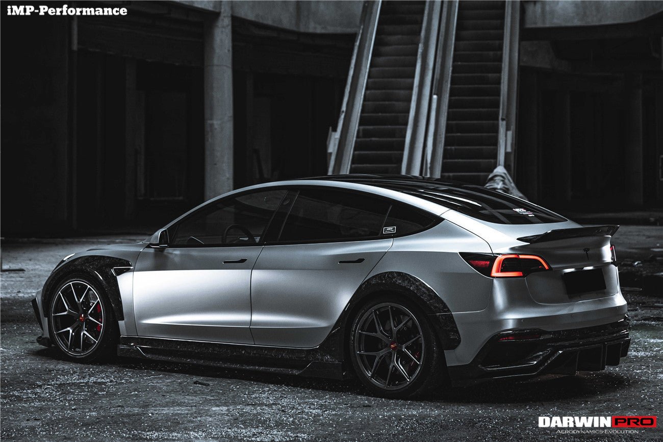 DARWINPRO - TESLA MODEL 3 IMP PERFORMANCE CARBON FIBER SIDE SKIRTS WITH UNDER BOARD