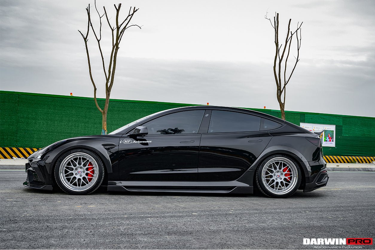DARWINPRO - TESLA MODEL 3 IMP PERFORMANCE CARBON FIBER SIDE SKIRTS WITH UNDER BOARD
